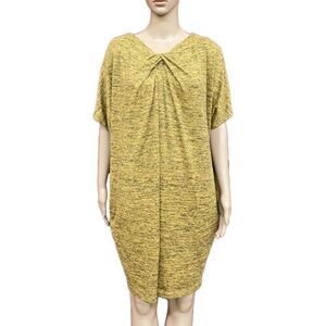 Bellambra Italy Gold marled oversized mini dress/tunic with pockets size medium
